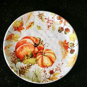 Certified International Susan Winget Dinner Plates Pumpkin Harvest Splash. 11" - Picture 1 of 3