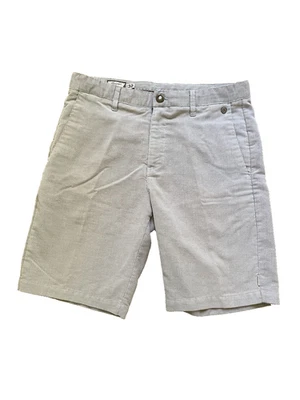 Volcom Shorts Mens 32 Gray Stripe Casual Chino Flat Front Classic Button Fly - Image 1 of 4