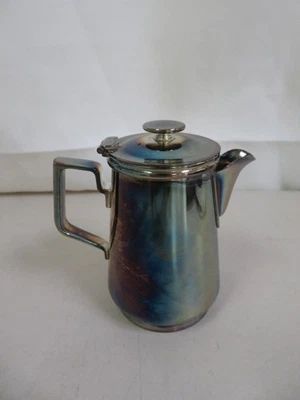 DJ Japan 7 oz Milk Cream Creamer Jug Cup Pitcher with Handle / Lid Silver Plated - Image 1 of 4