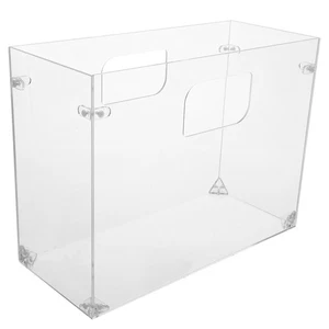 Transparent File Box Plastic Storage Paper Organizer Office Book Rack - Picture 1 of 12