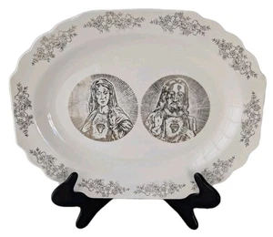 Plato católico de cerámica WS George Lg Jesús María Lido canario filigrana dorada - Imagen 1 de 11