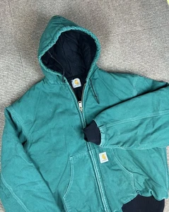 Chaqueta de Colección Años 90 Carhartt Azul Teal Turquesa Talla XL EE. UU. Hecha Ropa de Trabajo - Imagen 1 de 13