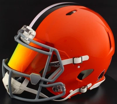 Casco de fútbol americano réplica tamaño completo Cleveland Browns NFL Riddell Speed Foto 1 de 4