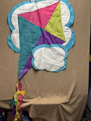 Vintage Kite With Tail Garden Flag 28 x 32” Nylon Appliqué Embroidered - Image 1 of 4