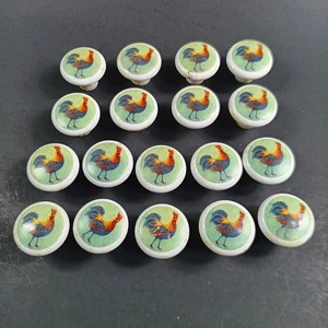 Runde Schubladenknöpfe, Vintage Kommodengriffe, Hahn, Landhaus, Bauernhaus, 18 Stück - Bild 1 von 9