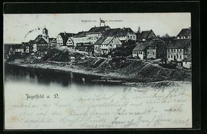 Jagstfeld a. N., Ansichtskarte, Ortspartie mit Badhotel Braeuninger 1898 - Picture 1 of 2
