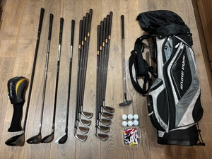 Mens TaylorMade Full Golf Clubs Set + Snake Eyes Bag - DR/Hybrids/Irons/Putter - Picture 1 of 24