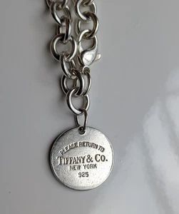 Tiffany & Co. - Sterling Silver Circle Tag Chain Link Bracelet - 7.5 inch - Picture 1 of 11