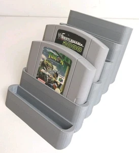 Nintendo 64 N64 Game Cartridge Display Ständer Game Cart Holder 3D Printed Grau - Bild 1 von 5
