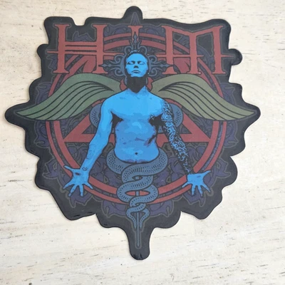 RARE VINTAGE 2000'S HIM FINNISH BAND VILLE VALO ANGEL WINGS HOT TOPIC STICKER - Image 1 of 4