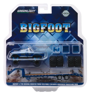 Greenlight 1974 Ford F250 Monster Truck Bigfoot #1 прицеп хобби эксклюзивный 1:64 - Изображение 1 из 2