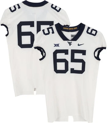 West Virginia Mountaineers TI #65 White Jersey from Football Program - Size 46+4 - Image 1 of 3