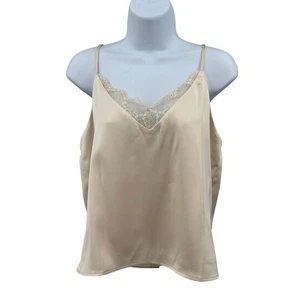 Joie Trägertop Spitzenbesatz V-Ausschnitt WMNS M creme Satin gefüttert verstellbare Träger - Bild 1 von 8