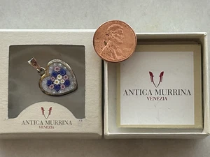 Sterling Silver Italian Pendant Millefiori Heart NIB Italy Venice Antica Murrina - Picture 1 of 2
