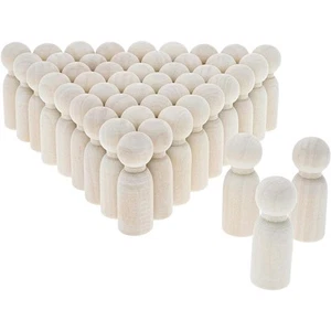 50 Pcs Unfinished Wooden Peg Doll Bodies Figures for Painting DIY Art Craft 1.8" - Picture 1 of 6