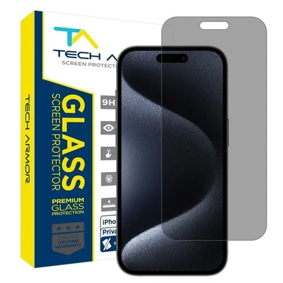 Tech Armor Privacy Glass Screen Protector for iPhone 15 Pro Max 6.7 In- 1 Pack - Image 1 of 4