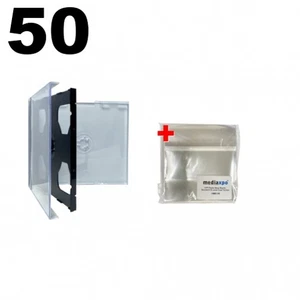 50 STANDARD Black Triple 3 Disc CD Jewel Case & 100 OPP Bags - Picture 1 of 6