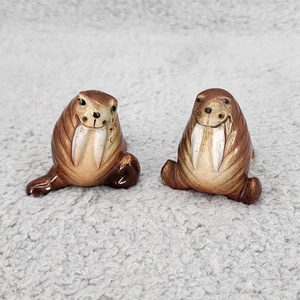 Vtg MCM Walrus Salt and Pepper Shakers Sea Lion Coney Island Made in Japan - Picture 1 of 12