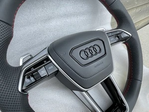 ✅Audi A6 S6 RS6 A7 S7 RS7 C8 4K A8 S8 4N D5 Lenkrad Airbag Leder Abdeckung✅ - Bild 1 von 6