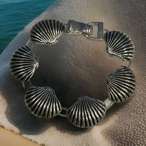 GLIEDERARMBAND DAMEN SILBERFARBEN "JAKOBSMUSCHELN" - Bild 1 von 24