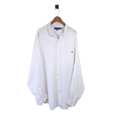 Men's Ralph Lauren White Linen Shirt 3XL XXXL - Image 1 of 4