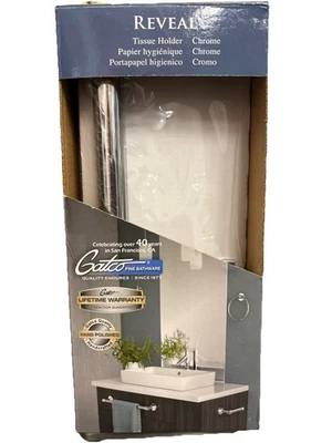 Soporte de papel higiénico de un solo poste cromado para montaje en pared Gatco Reveal Foto 1 de 4