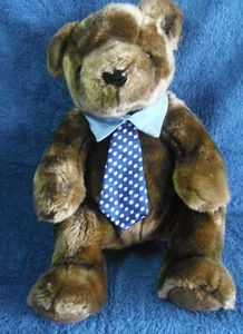 *2116* TY Beanie Buddies Hero Dad 2001 - Oso marrón con corbata - 26 cm - felpa - Imagen 1 de 5