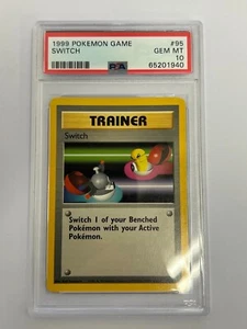 Pokémon 1999 Base Set Trainer Switch #95 – PSA 10 Gem Mint – Englisch - Bild 1 von 2