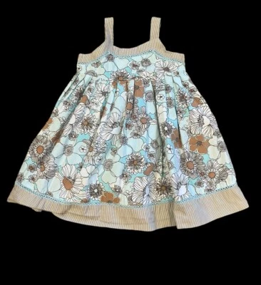 Vestido Solero Maggie & Zoe Azul Floral Sin Mangas Forrado Fluido 2T Foto 1 de 4