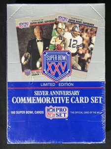 1990 Pro Set Super Bowl XXV Silver Anniversary Limited Edition Commemorative Set - Picture 1 of 6