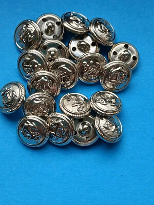 3 Knöpfe  Marine Anker Uniform silber 15mm 9 Posten - Bild 1 von 3