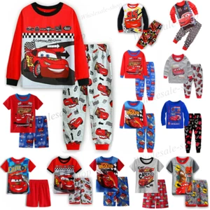 Kids Boys Lightening Cars Nightwear Pyjamas Cartoon Pajamas Sleepwear Pjs Set UK - Picture 1 of 39