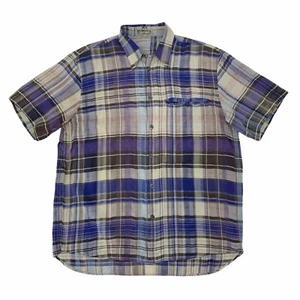 Mondo di Marco Button Up Shirt Mens Size L Plaid Short Sleeve Thin Lightweight * - Picture 1 of 7