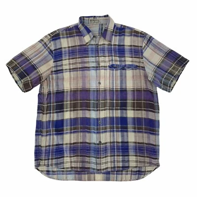 Camisa con botones Mondo di Marco para hombre talla L a cuadros manga corta delgada ligera * Foto 1 de 4