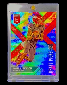 LAMAR JACKSON ROOKIE REFRACTOR RAINBOW FOIL Silver Holo 2018 Panini RC RAVENS - Picture 1 of 7