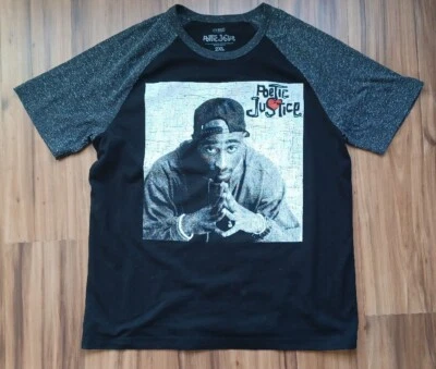 Camiseta para hombre Tupac Shakur negra gris talla 2XL Foto 1 de 4