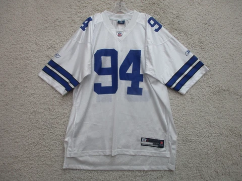 Reebok Dallas Cowboys Jersey 2XL XXL White Blue #94 Ware Football NFL Logo Mens Cover