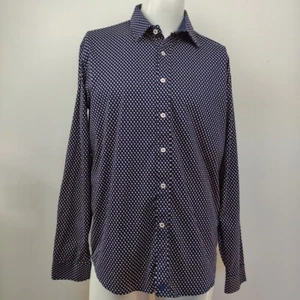 Buttercloth Button Down Hemd Herren L Regular Fit Tapered Stretch Blau Paisley - Bild 1 von 21
