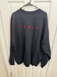 Tesla Black Long Sleeve Crewneck Sweatshirt - Picture 1 of 12