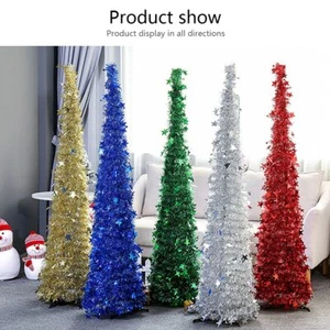 Neuer künstlicher Lametta Pop Up Weihnachtsbaum mit Ständer wunderschön zusammenklappbar - Bild 1 von 17