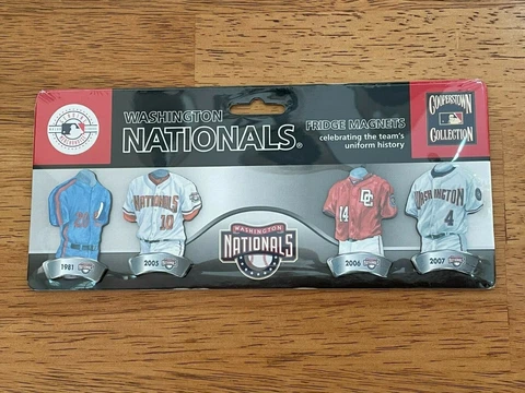 Washington Nationals Uniform Fridge Magnet Set 4 Pack MLB Jersey Shirt Cover