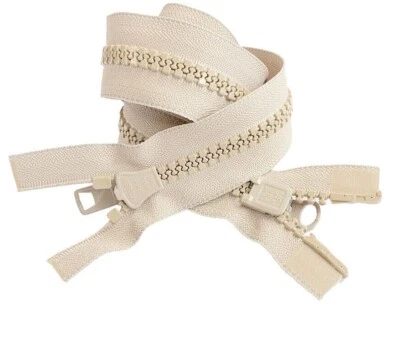 YKK #10 20" - 36" Chaqueta de plástico moldeado bidireccional resistente con cremallera separadora Foto 1 de 4