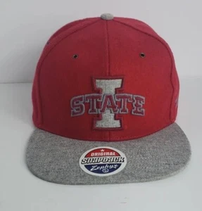 Iowa State Cyclones Zephyr 100% Wool NWT Snapback Hat Red Gray - Picture 1 of 7