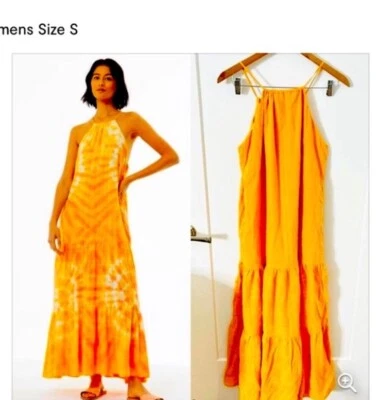 Young Fabulous And Broke Women’s Orange Tiered Maxi Dress Size Small - Image 1 of 4
