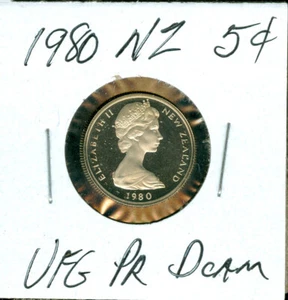 1980 NEW ZEALAND 5 CENTS ULTRA FINEST PROOF DCAM $3.99 SHIPPING N.Z. - Picture 1 of 2