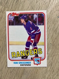 1981-82 Topps Hockey #97 RON GRESCHNER New York Rangers - Picture 1 of 1