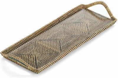 CALAISIO, 14" RECTANGULAR SERVING TRAY with REMOVABLE GLASS BOTTOM INSERT - Image 1 of 3