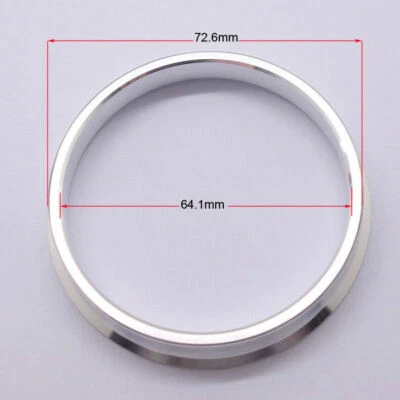 4pcs Aluminum Alloy Wheel Bore Spacer Car Hub Centric Rings 72.6OD to 64.1ID - Image 1 of 4