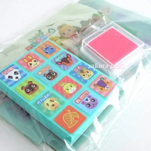 12 mini Stamps Stamp Pad Stitches Isabelle Animal Crossing Licensed Nintendo JPN - Picture 1 of 4