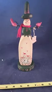 Toleware Antique Folk Art Maria Kurtz Original Art Work Signed Holiday Scarecrow - Picture 1 of 8